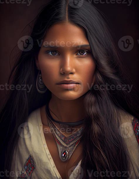 beautiful native american woman created with generative ai 21875416