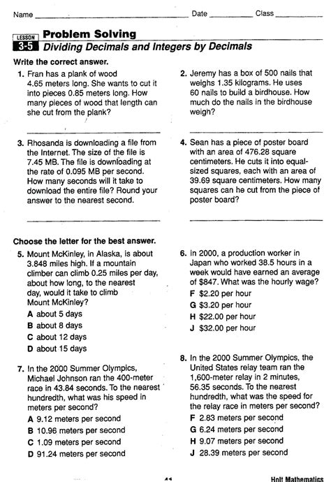 math word problems  solutions  answers  grade  db excelcom