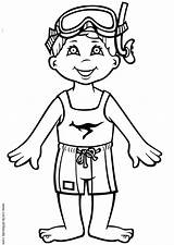 Swimming Coloring Pages Girl Getdrawings sketch template
