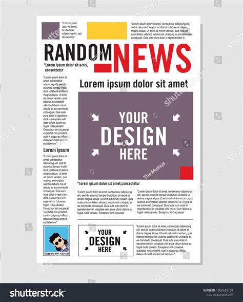 newspaper magazine template press page print stock vector royalty