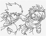 Trunks Goten Dragon Vs Coloring Ball Pages Lineart Pngkit sketch template