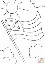 Flag Coloring Pages Usa Cartoon Printable Sun American Book Categories sketch template