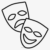 Mascaras Tragedia Coloring Tragedy Dibujos Transprent Máscaras Comedy Monocromo Clipartkey Vhv sketch template
