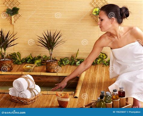 bamboo massage  spa royalty  stock photography image