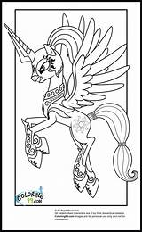 Coloring Pony Little Pages Celestia Princess Kids Fairy Moon Luna Kenworth Printable Custom Armor Mlp Name Chrysalis Sheets Queen Colouring sketch template