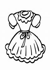 Coloring Pages Dresses Girl Dress Girls Doll Printable Popular sketch template