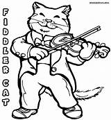 Violin Coloring Fiddle Pages Cat Popular Colorings Template sketch template