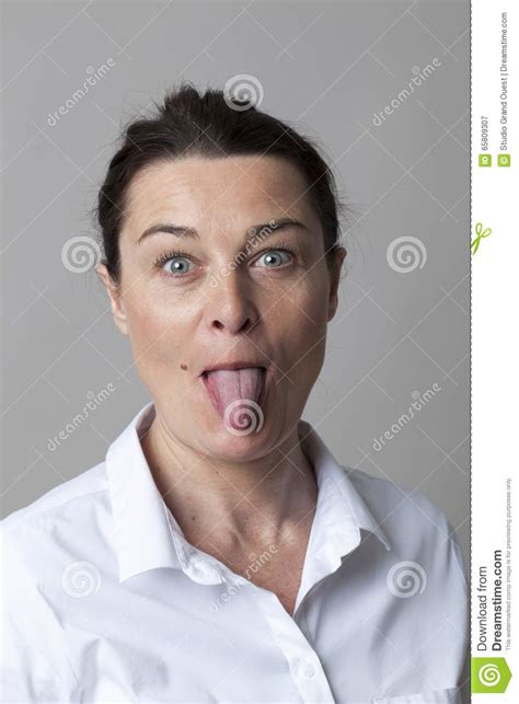 funny face concept for playful beautiful 40s woman stock image image of attractive lady 65809307