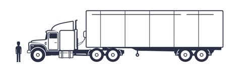 semi truck outline side view tractor