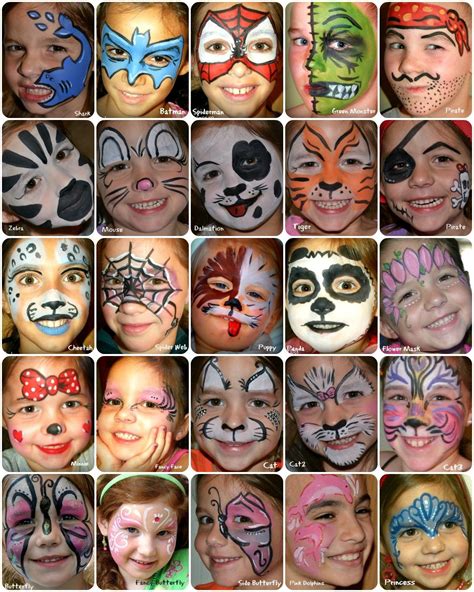 simple face painting designs printable