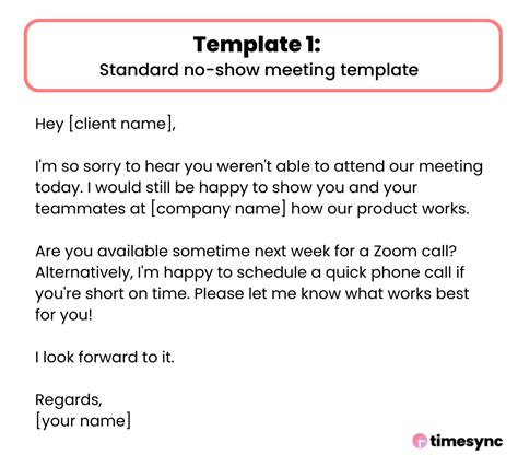 4 No Show Email Templates For Missed Meetings