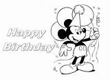 Birthday Coloring Happy Pages Mickey Mouse Brother Printable Minnie Baby Color Getcolorings Getdrawings Easter Colorings sketch template