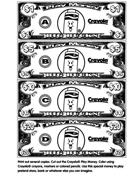 money coloring pages dollar bills