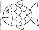 Fish Template Rainbow Coloring Popular sketch template