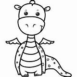 Dragon Pages Coloring Baby Colouring Surfnetkids Little Cute Dragons Flying Clipart sketch template