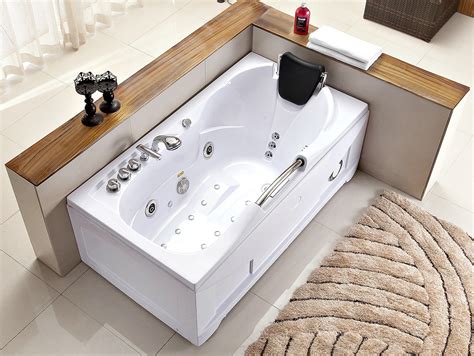 white bathtub whirlpool jetted hydrotherapy  massage air jets heater  decorate  daria