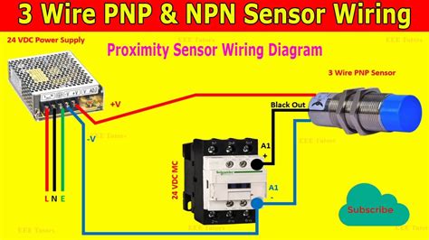 wire pnp npn sensor wiring connection diagram  wire proximity photoelectric sensor