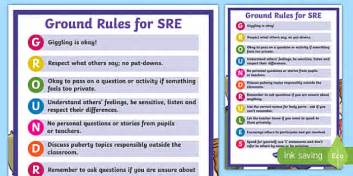 sex and relationships education sre ground rules display