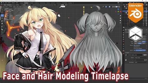 [free model] blender anime 3d modeling face and hair admiral hipper