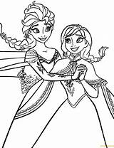 Elsa Anna Pages Frozen Coloring Color Print Kids Cartoons Adults sketch template