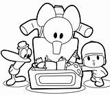 Elly Pato Coloring Pocoyo Drawing Pages Trunk Pocoyó Opening Toys sketch template