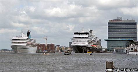 cruise ships  amsterdam passenger terminal amsterdam