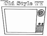 Tv Coloring Pages Old sketch template
