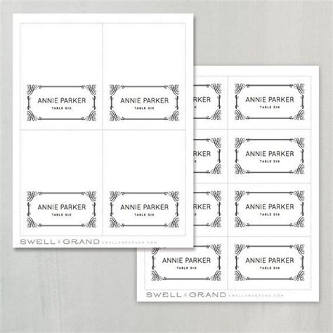 printable place card template instant   swellandgrand