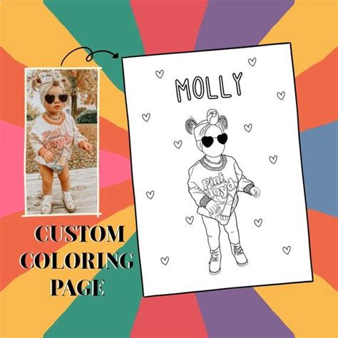 custom coloring page  kids personalized coloring page  etsy