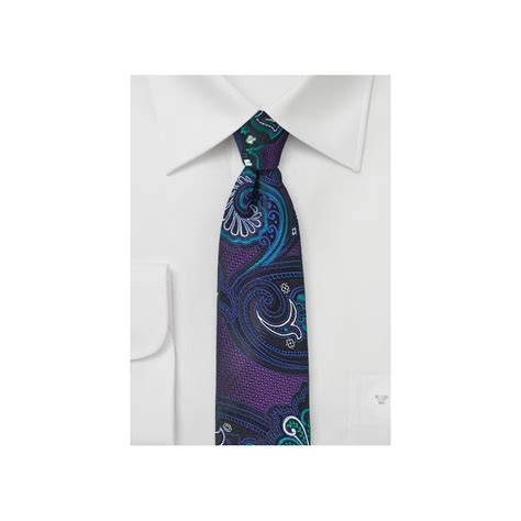 psychedelic paisley tie  purple  turquoise ties necktiecom