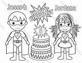 Superhero Twins Printable Super Coloring Hero Party Girl Kids Birthday Personalized Childrens Revisit Later Favorites Item Add sketch template