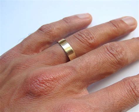 mens thick gold band wedding ring londons artist quarter