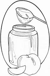 Honey Coloring Apples Jar Kids sketch template