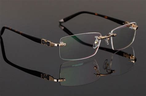 Men S Rimless Eyeglass Frames Metal Spectacle Frame Glasses