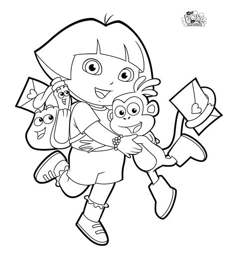 dora coloring pages learny kids