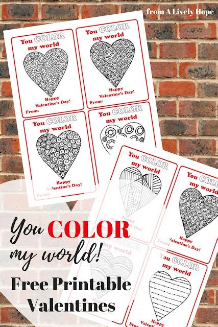 lively hope  color  world valentines  printable