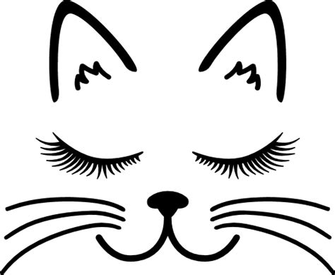 cat face  eyelashes  svg file svg heart