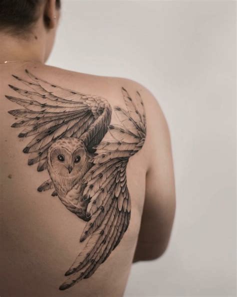 barn owl tattoo drawing