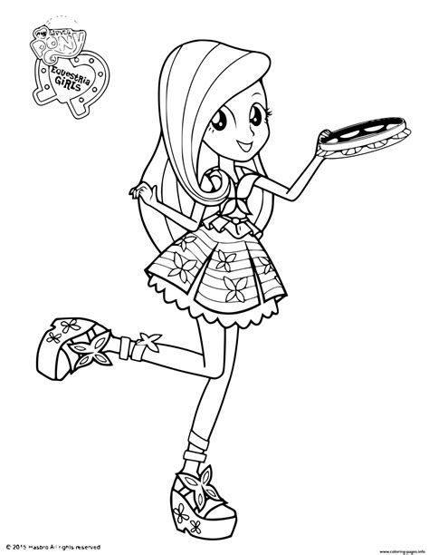 pony equestria girls fluttershy princess coloring page printable