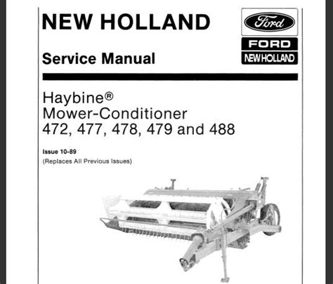holland      haybine mower conditioner service repair manual service