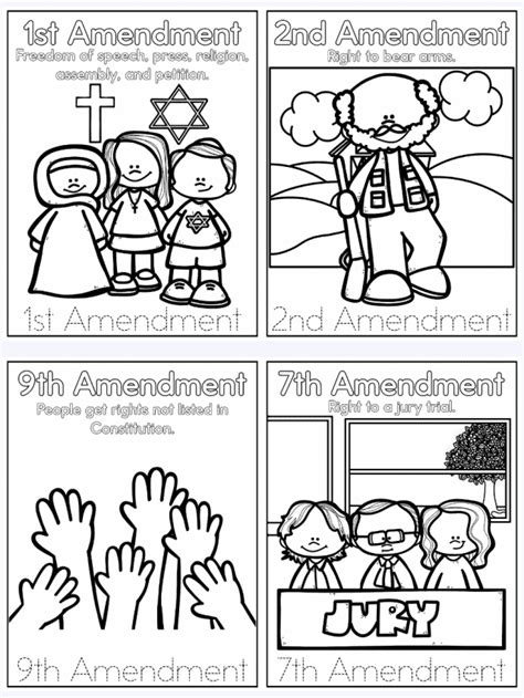 bill  rights coloring pages homeschool