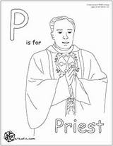 Priest Coloring Pages Vestments Template Sketch sketch template