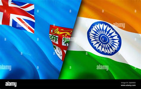 fiji  india flags  waving flag design fiji india flag picture