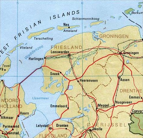 kaart friesland kaart friesland en leeuwarden nederland vakantie