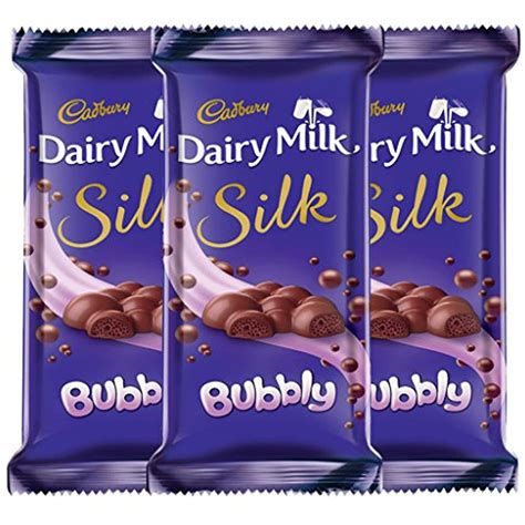 cadbury dairy milk silk chocolate bar bubbly  pack