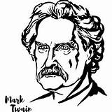 Twain Mark Coloring People Pages Surfnetkids sketch template