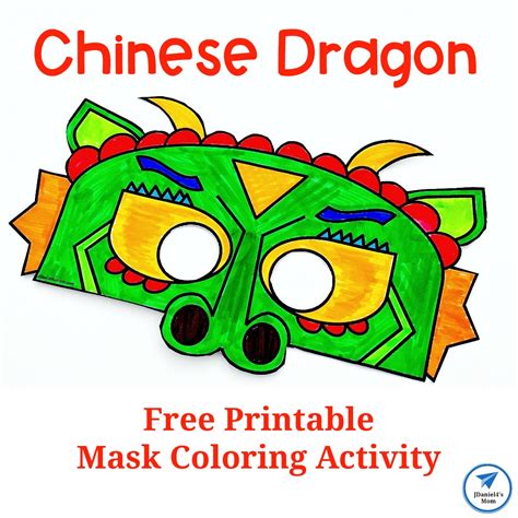 chinese dragon mask printable coloring activity jdaniels mom