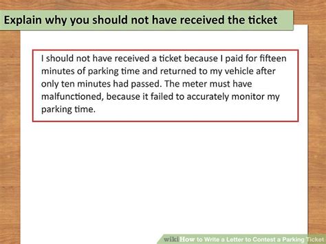 write  letter  contest  parking ticket  steps