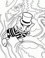 Cat Coloring Cheshire Alice Wonderland Pages Cliparts Clip Popular Getcolorings sketch template