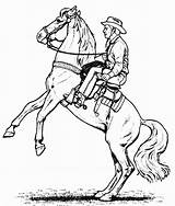 Cowgirl Coloring Pages Horse Color Getcolorings sketch template